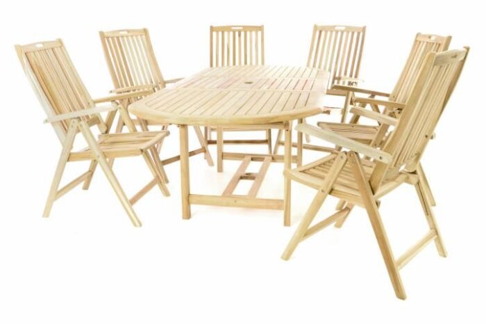 DIVERO 60463 zahradní nábytek z teaku, rozkládací stůl 170/230cm