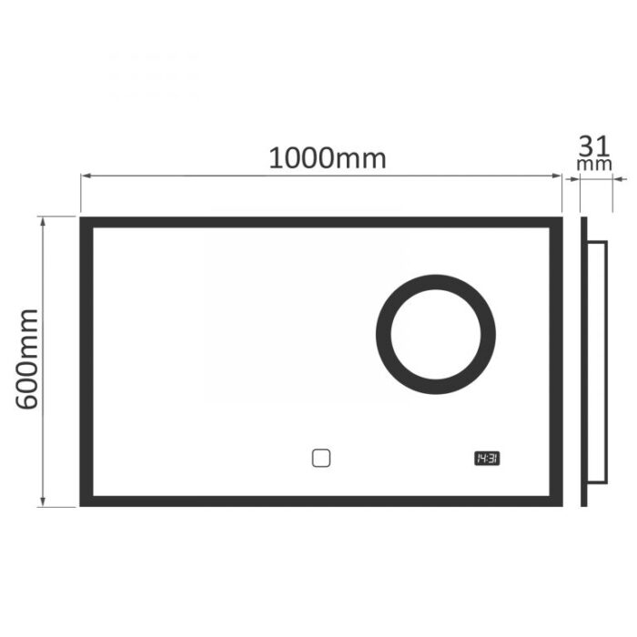 Aquamarin Koupelnové LED zrcadlo se zrcátkem, 100 x 60 cm 80586 - Image 2