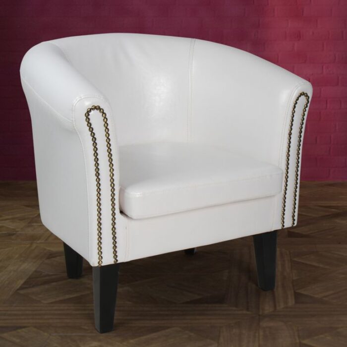 Miadomodo 89125 MIADOMODO Sada křesel Chesterfield, 58 x 71 x 70 cm, bílá - Image 2