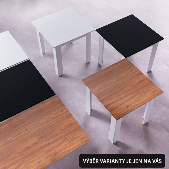 MIADOMODO jídelní stůl pro 4 osoby, černý, 80 x 80 x 76,5 cm - Image 2