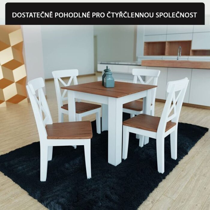 Miadomodo 88962 MIADOMODO Jídelní stůl pro 4 osoby, ořech, 80 x 80 x 76,5 cm - Image 2