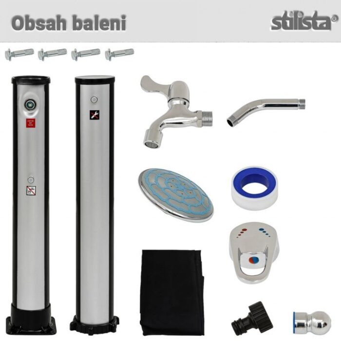 Stilista 88771 STILISTA Solární zahradní sprcha 35 l, stříbrná/černá - Image 2