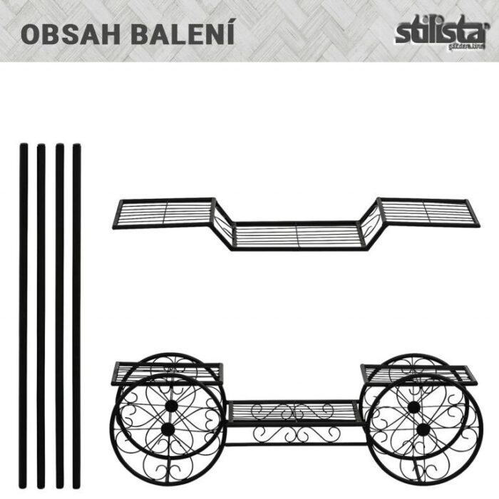 Stilista 88787 STILISTA Stojan na rostliny, vozík, 77 x 75 x 28 cm, ocel - Image 2