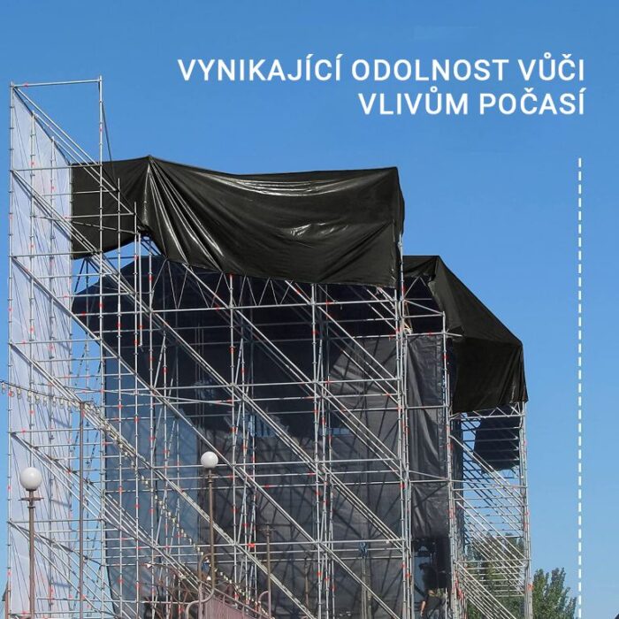 87840 JAGO Plachta 650 g/m², hliníková oka, černá, 4 x 3 m - Image 2