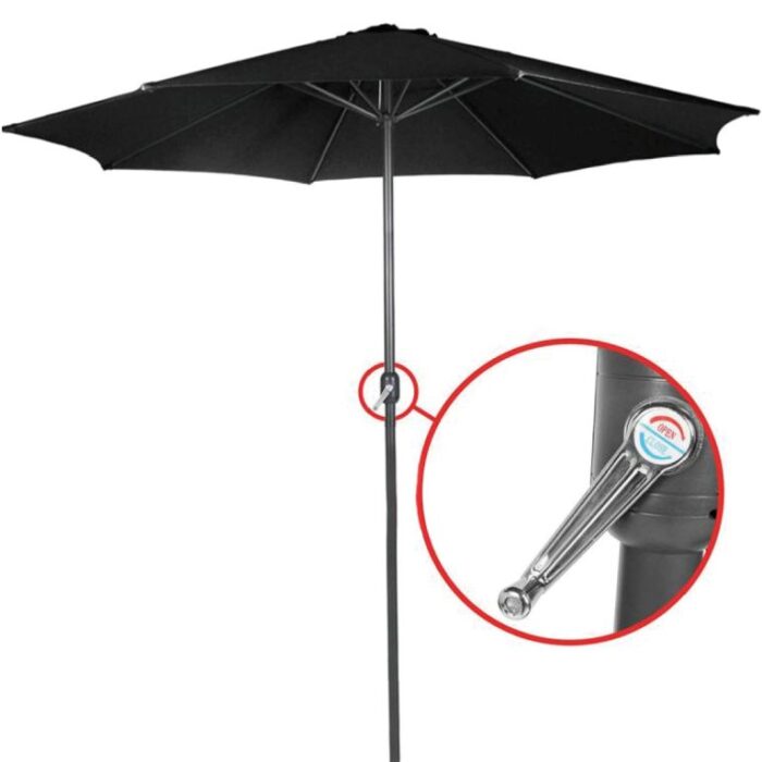 Miadomodo 90703 MIADOMODO Slunečník s kličkou 250 cm, černý - Image 2