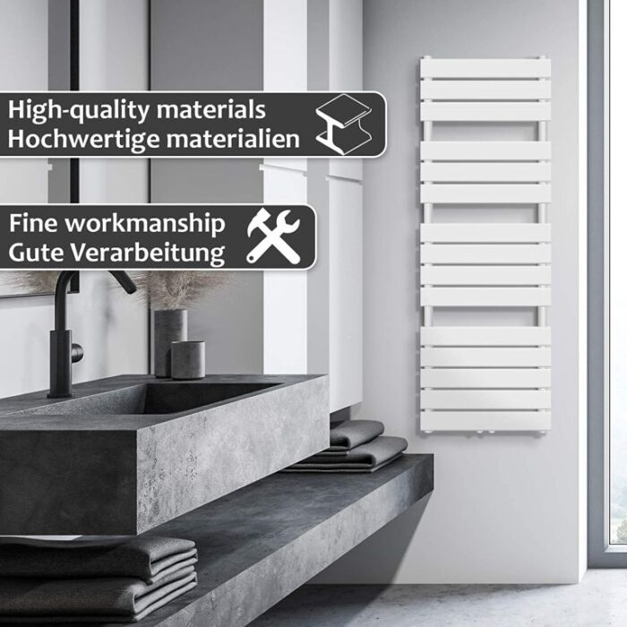 Aquamarin 74768 Designový koupelnový radiátor 1500 x 450 mm, bílý - Image 2