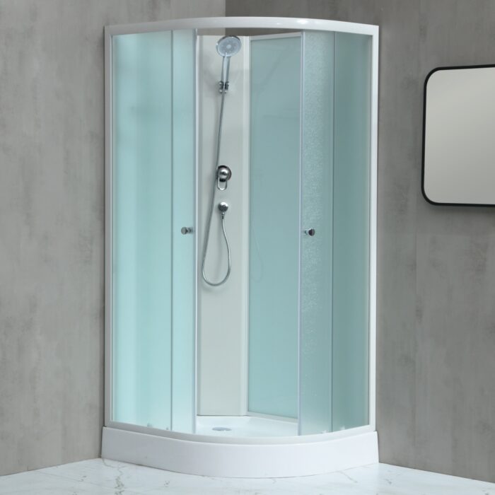 WellMall MILD AS-Levý 100x80 WHITE Sprchový box asymetrický s nízkou akrylátovou vaničkou