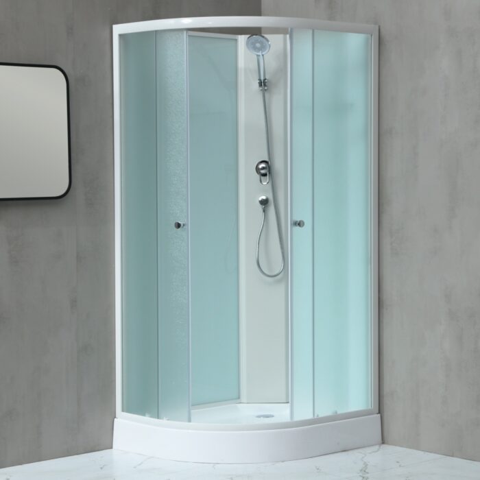WellMall MILD AS-Pravý 100x80 WHITE Sprchový box asymetrický s nízkou akrylátovou vaničkou