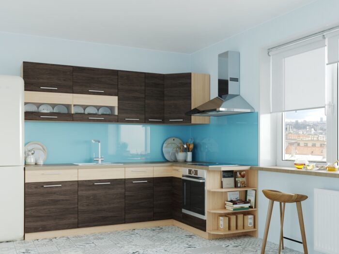 Rohová kuchyně RUTHIN 250x170, rijeka tmavá