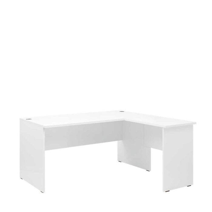 Rohový kancelářský stůl CORNO, pravý, bílý