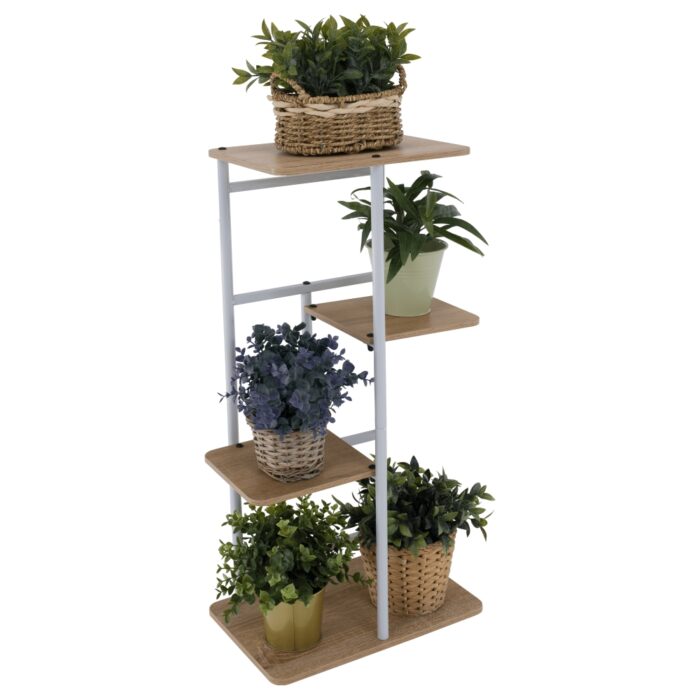 Stojan na květiny PEPEROMIA 1, bílá/dub sonoma