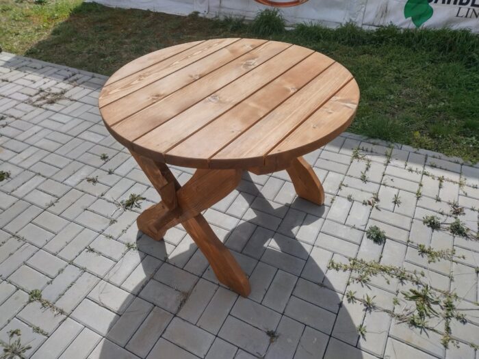 Dřevěná sestava zahradního nábytku Kulatý stůl + 4 židle TEAK - Obrázek 2